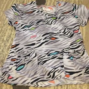 White Cross Size Small Scrub Top